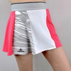 Adidas x Stella McCartney pink tri-color athletic mini skirt with shorts size S